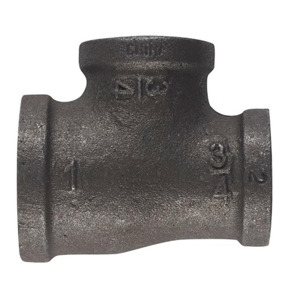 Tinkertools B & K 520-544BG Malleable Black Iron Reducing Tee 1 x 0.75 x 0.75 in. Fip, PK5 TI612788 - main